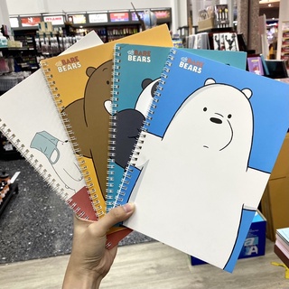 สมุดสันลวด สมุดริมลวด สมุดสันห่วง มีเส้น B5 ลายลิขสิทธิ์แท้ We Bare Bears