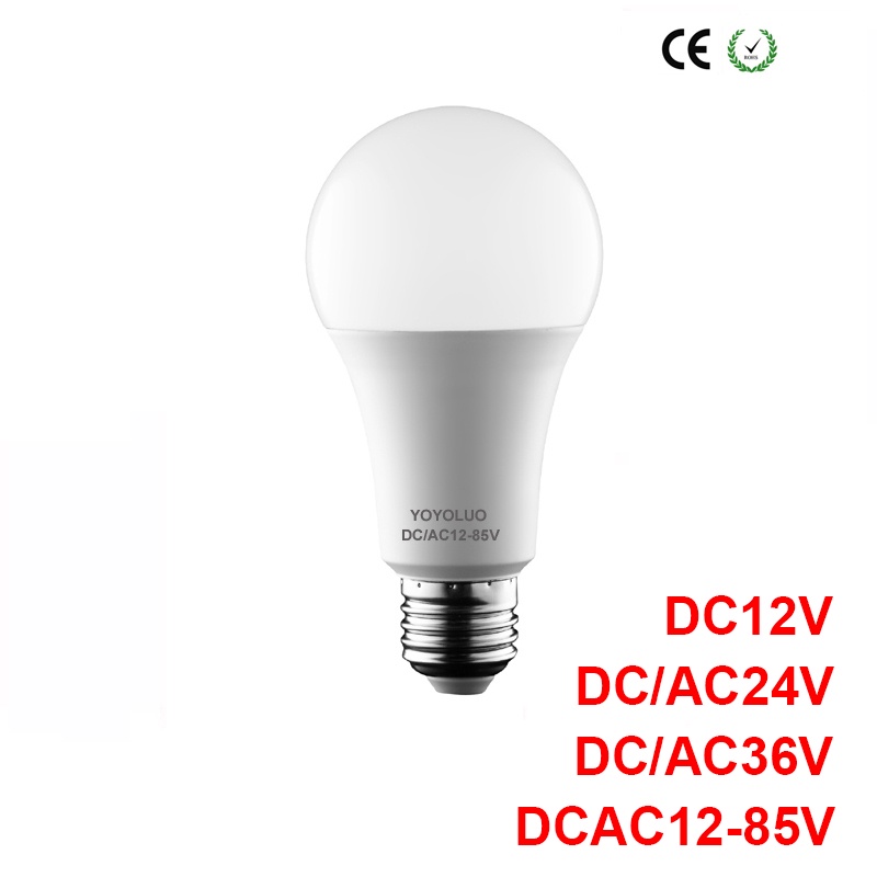 ใหม่ หลอดไฟ Led AC DC 12V 24V 36V 48V E27 3w 6w 9w 12w 15w 12 โวลต์ ...