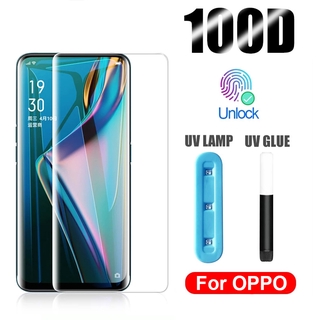 ฟิล์มกระจกนิรภัยป้องกันแสง Uv สําหรับ OPPO Reno 8T 5 4 3 Find X5 X3 X2 X Pro 4G 5G