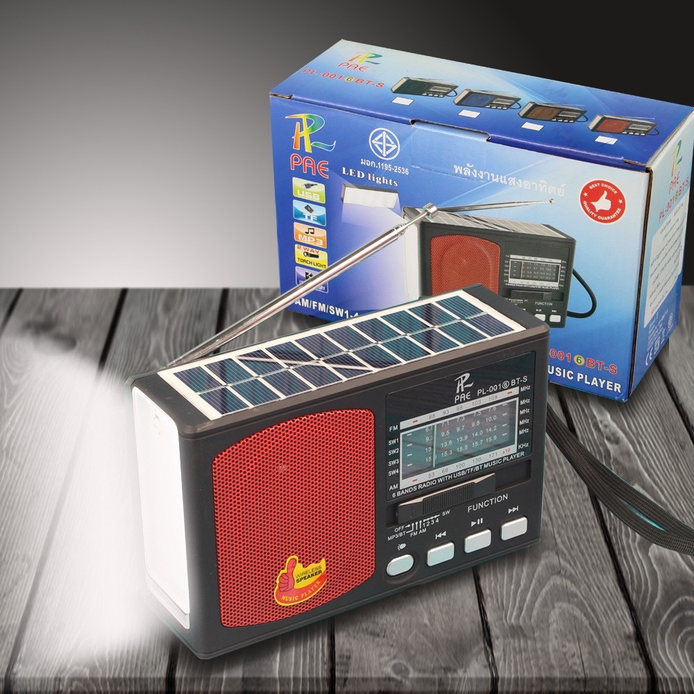 วิทยุโซล่าเซลล์ วิทยุพลังงานแสงอาทิตย์ วิทยุพกพา PL001-(6)BT-S รุ่น Solar-FM-AM-Radio-Portable-Mp3-2