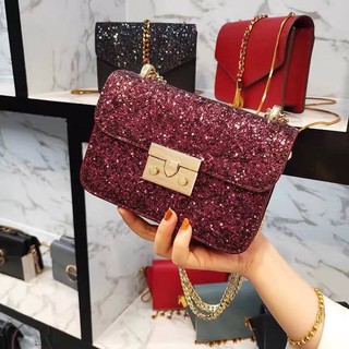 กระเป๋าสะพายกลิตเตอร์ ck รุ่น Mini Square Shaped bag