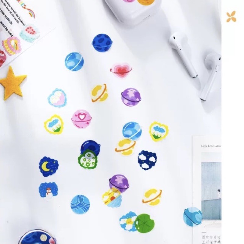 <พร้อมส่ง> รวม32ลาย🌈 สติ๊กเกอร์ม้วน 100ดวง มุ้งมิ้ง✨ น่ารัก สติ๊กเกอร์ตกแต่ง, เคื่องเขียน, เทปวาชิ