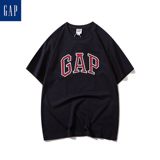 Gap เสื้อยืดแขนสั้นผ้าฝ้ายทรงหลวมสไตล์คลาสสิกสําหรับผู้ชายผู้หญิง