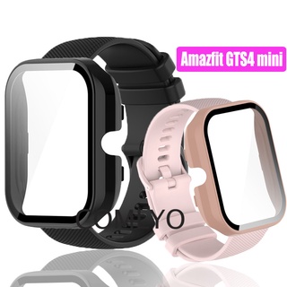 สายนาฬิกาข้อมือ ซิลิโคน กระจกนิรภัย กันรอยหน้าจอ สําหรับ Amazfit GTS4 GTS 4 Mini