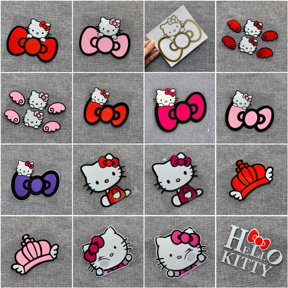 Hello Kitty สะท้อนแสง สติ๊กเกอร์ vinyl เทปกันรอย ตกแต่งรถ รถไฟฟ้า รถยนต์ หน้าต่าง City Nissan Honda BMW