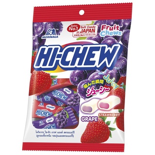 Morinaga Hi Chew Strawberry Chewy Candies 100g. โมรินากะไฮชิวลูกอมเคี้ยวหนึบสตรอเบอร์รี่ 100กรัม