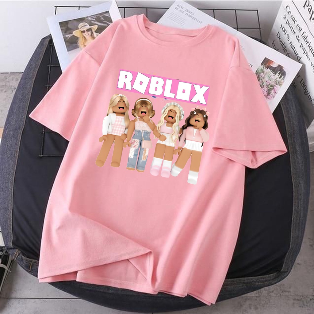 เสื้อยืด พิมพ์ลาย ROBLOX GIRLS วัสดุพรีเมี่ยม สําหรับเด็กผู้หญิง และผู้ชาย