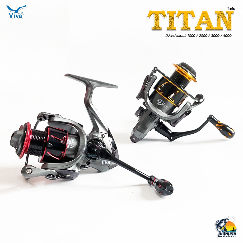 รอกตกปลา รอกสปินนิ่ง สปุนอลูมิเนียม วีว่า VIVA TITAN TT Series 1000 / 2000 / 3000 / 4000  ( New Black Gold / Red ) - รูปที่ 2