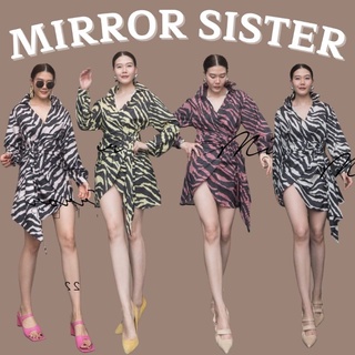 🔖MiRRoRSiSTER เดรสลายม้าลายสุดชิคอกไขว้ทับกัน