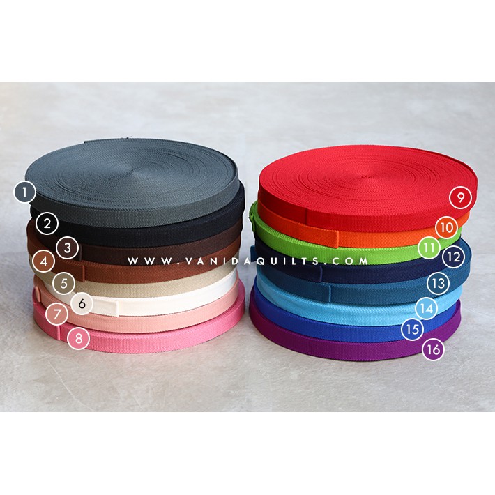 สายกระเป๋าผ้าฝ้าย สายสปัน กว้าง 1 นิ้ว (1หลา) (รหัส jia0108)