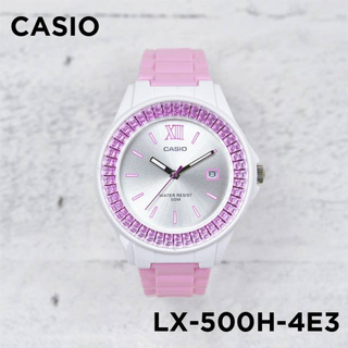 นาฬิกา Casio Standard รุ่น LX500H4E3 นาฬิกาผู้หญิง สายเรซิ่นสีชมพูขาวสุดน่ารัก