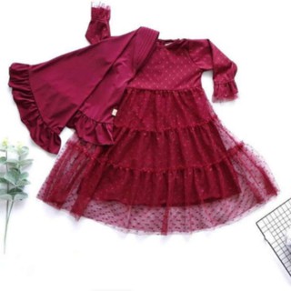 Kayla Syari KIDS Gamis Shari Brukat เสื้อเชิ้ต สําหรับเด็กผู้หญิง อายุ 7-9 ปี