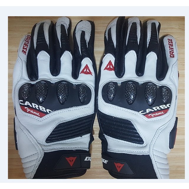 ถุงมือ Dainese สีดําและสีขาว Biker Racing Gloves Rider 2018 ออกแบบ