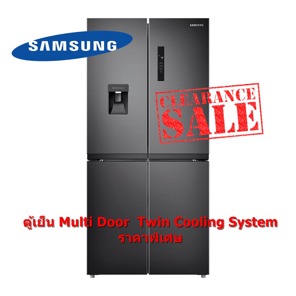 [ผ่อน0% 10ด] Samsung ตู้เย็น Multi DOOR SAMSUNG RF48A4010B4/ST 17.3q ความเย็นแยกอิสระ สี BLACK MATT