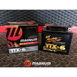 แบตเตอรี่มอเตอไซค์ MAGNUM YTX-6 (6แอมป์เต็ม)