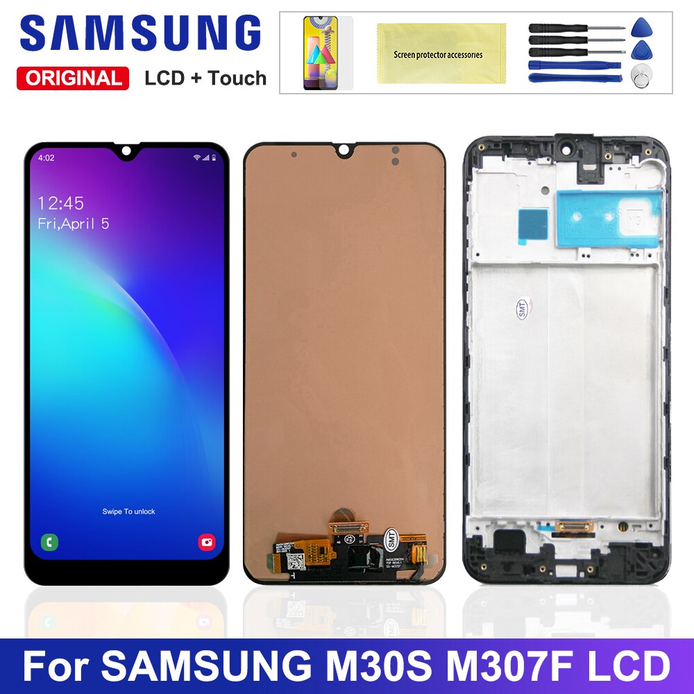 ทดสอบ 100% LCD สําหรับ SAMSUNG Galaxy M30S จอแสดงผล LCD + หน้าจอสัมผัส Digitizer การขยายตัวสําหรับ S