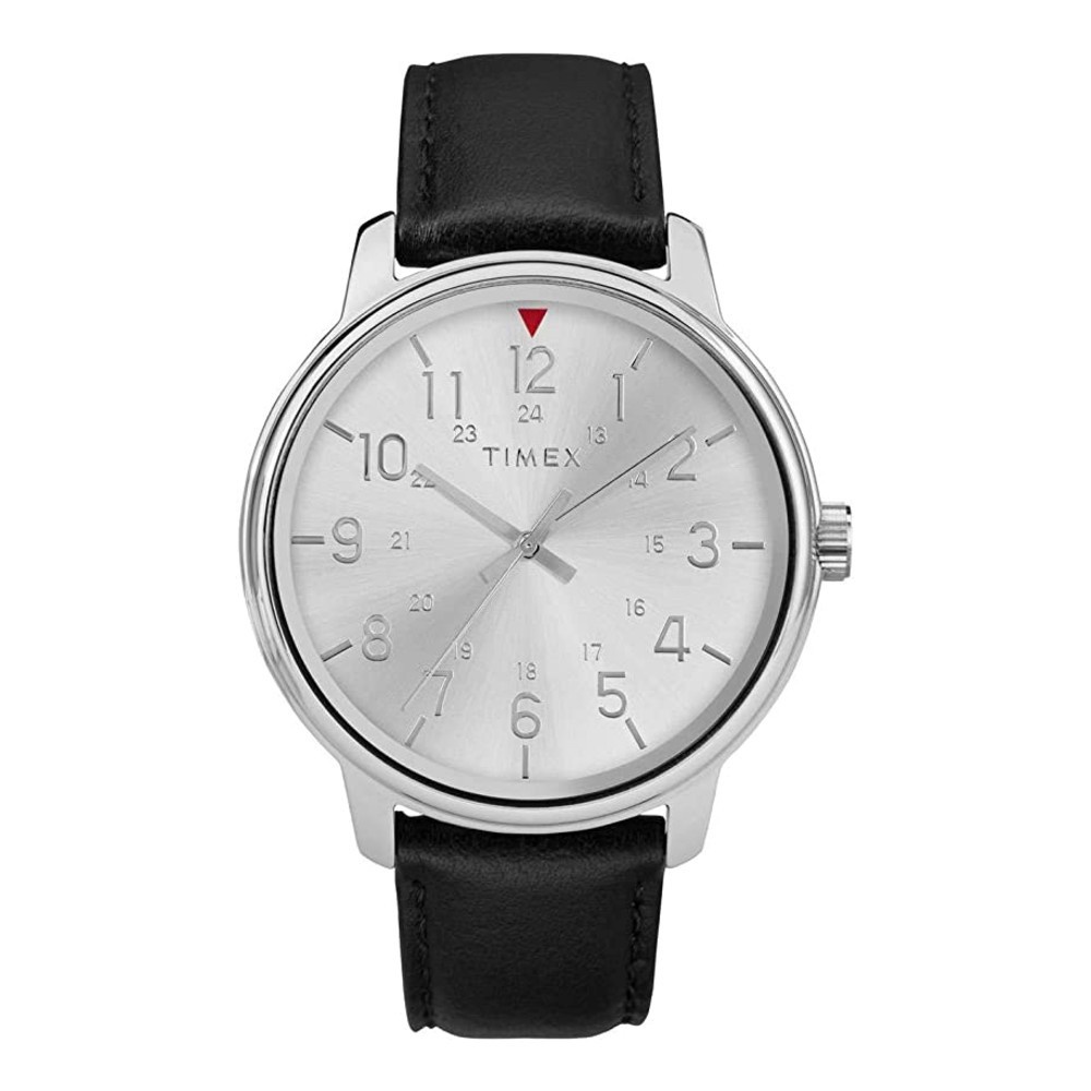 Timex TW2R85300 นาฬิกาข้อมือผู้ชาย สายหนัง สีดำ