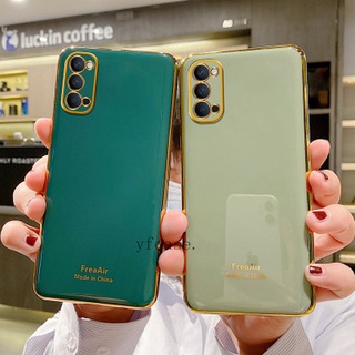 ปลอก 6D สีทึบชุบซิลิโคนอ่อนเคสโทรศัพท์กันกระแทกฝาหลัง OPPO Reno5 5G เคสสำหรับ OPPO Reno 5 4 3 Pro 5G A93 A53 A92 A72 A52 A31 A9 A5 2020