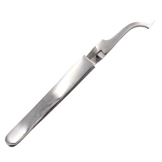 Dental device tweezers stainless steel for use in dental work.