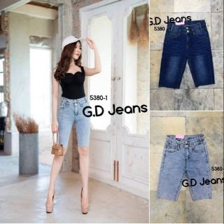 G.D.Jeans รุ่น 5380-1#กางเกงยีนส์3สวนผ้ายืดเปิดกระดุมหน้า2เม็ดทรงเรียบ  💦💦