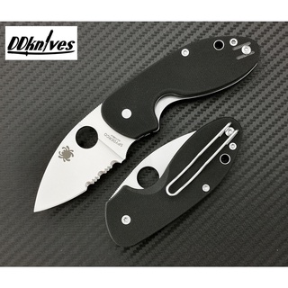 มีดพับ Spyderco Insistent Folding Knife Satin Combo Blade, Black G10 Handles (C246GPS)