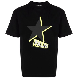 [S-5XL]เสื้อยืด พิมพ์ลายโลโก้ Palm Angels Rockstar สําหรับผู้ชาย