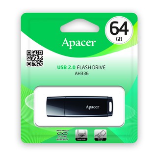 Apacer AH336 USB2.0 แฟลชไดร์ฟ 64GB สีดำ (Apacer AP64GAH336B-1)