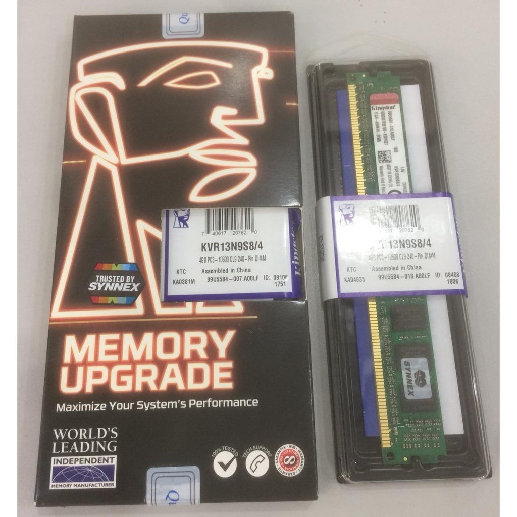 RAM DDR3(1333) 4GB. Kingston 'Ingram/Synnex'