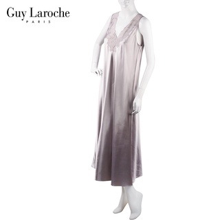 Guy Laroche GN3A28  ชุดนอนของแท้เกรด1 ชุดนอนกระโปรงยาวผ้าซาติน เนื้อนุ่มแต่งลูกไม้หน้า หลัง  ของแท้ เกรดA