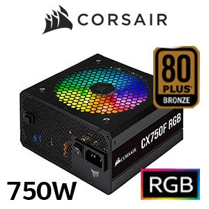 POWER SUPPLY (อุปกรณ์จ่ายไฟ) CORSAIR CX750F RGB 750 Watt (80 Plus Bronze)