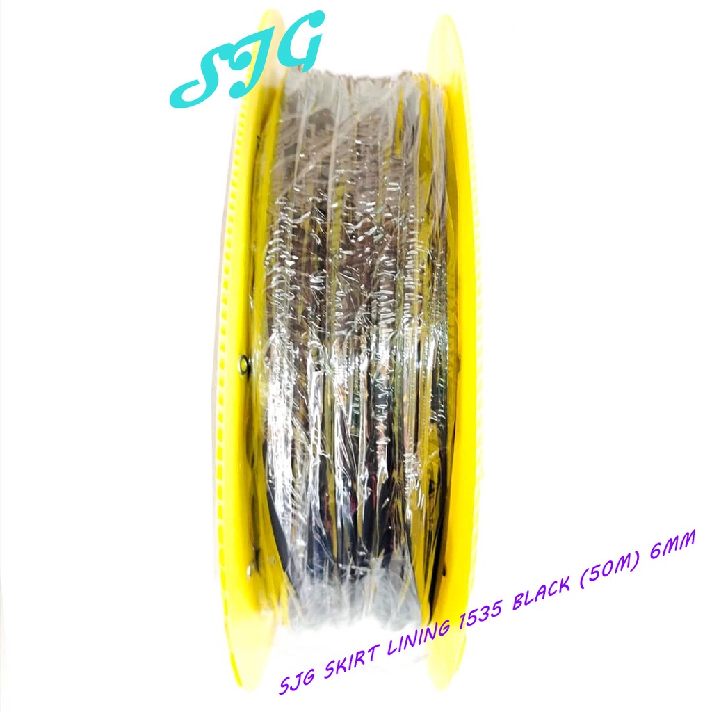 SJG SKIRT LINING 1535 BLACK (50M) 6MM / SJG SKIRT LINING 1535 GREY (50M) 6MM / SJG SKIRT LINING 1535