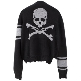 Mastermind x C2H4 MMJ Japan distressed intarsia jumper wool osweater เสื้อสเวทเตอร์ผ้าวูล จัมเปอร์ขาดๆ