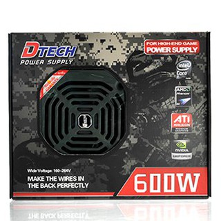 Power Supply เต็มวัตต์ DTECH PW008 600W.ประกัน 3ปี ของแท้ใช้งานปลอดภัย