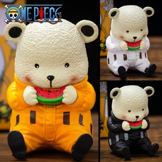 ฟิกเกอร์ One Piece Bepo Bear Eating แตงโม 9 . 5 ซม . สําหรับตกแต่งรถยนต์