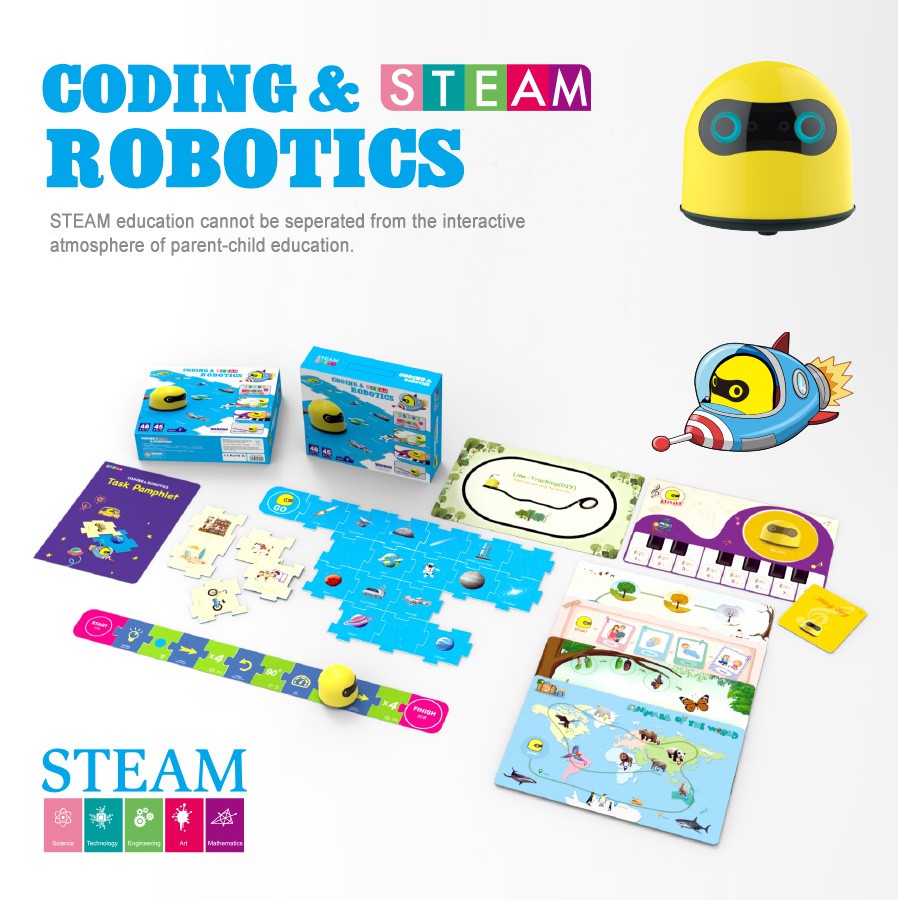 หุ่นยนต์ เขียนโปรแกรม ของเล่นเสริมพัฒนาการ ฝึกสมาธิ พัฒนาคิดเชิงบวก Robot Genius coding Toy