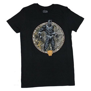 เสื้อยืดสีขาวเสื้อยืด พิมพ์ลาย Marvel Comics Panther Medallion สําหรับผู้ชายS-4XL