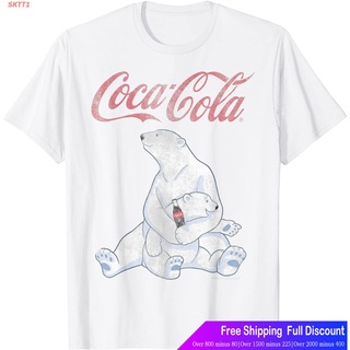 เสื้อยืดผ้าฝ้ายพิมพ์ลายแฟชั่น SKTT1 เสื้อยืดลำลอง Coca-Cola Vintage Faded Pair Of Polar Bears Graphic T-Shirt Popular T-