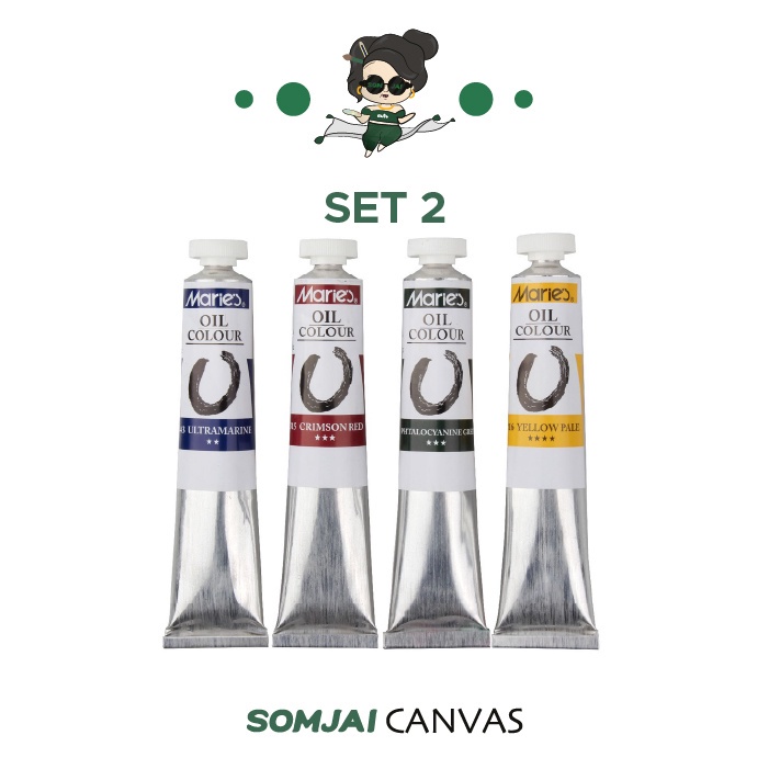 Marie's - มารีย์ สีน้ำมันมารีย์ สีน้ำมัน สีน้ำมันขนาด 50 ML. รุ่น E1384B SET 2
