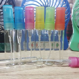 ขวดแก้วsp5cc สเปรย์แก้วใสฝาพลาสติก 5 ml12ใบราคา50/