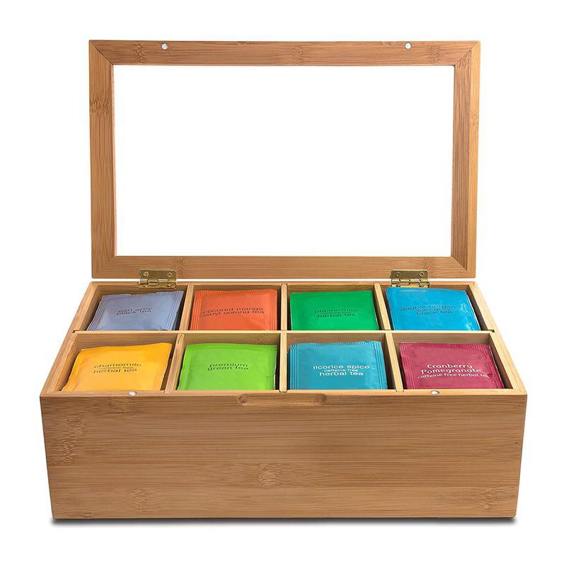 Bamboo Tea Box Storage Organizer120 Standing Or Flat Tea Bags ...