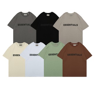 พร้อมส่ง เสื้อยืดลําลอง แขนสั้น พิมพ์ลายโลโก้ตัวอักษร FEAR OF GOD ESSENTIALS FOG