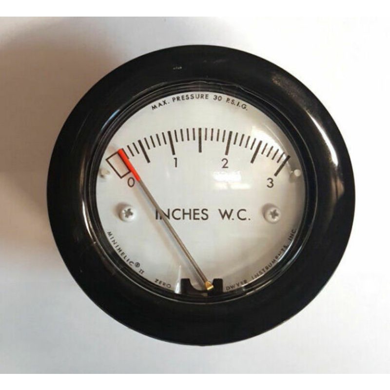 Dwyer 2-5003 Minihelic II Differential Pressure Gauge (0-3"wc) บาร์เบด สําหรับท่อรหัส 3/16"