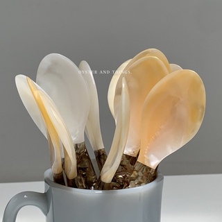 glittery shell spoon | ช้อนเปลือกหอยด้ามกลิตเตอร์ | Oyster and Things.