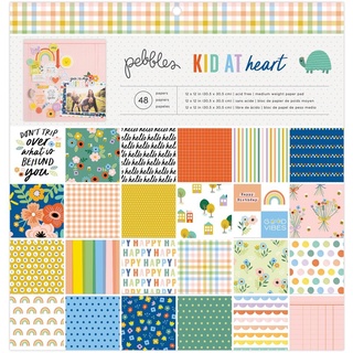 Pebbles Single-Sided Paper Pad 12"X12" 48/Pkg. Kid At Heart, 24 Designs