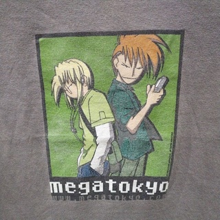 เสื้อยืดมือสอง Usa Megatokyo การ์ตูนอนิเมชั่นเก่า Vintage หายาก Size S-M.อก19/ยาว28