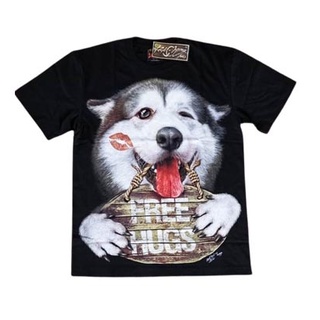 เสื้อยืดคอกลม แขนสั้น ลาย Rock Chang HD80 - Happy Husky เสื้อ cotton 100%  เสื้อวินเทจ เสื้อยืดลาย