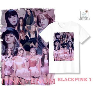 ราคาถูก#BlackPink Pink Venom Inspired Sublimation Graphic Tees S-5XL