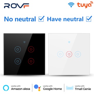 Rovf Tuya สวิตช์อัจฉริยะ Wifi 110V -240V พร้อม Alexa Google Home tmall genie