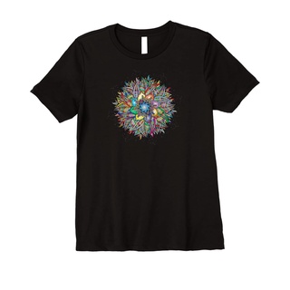 [S-5XL] Nirvana Mandala เสื้อยืดพิมพ์ลายเรขาคณิตเล่นโยคะพรีเมี่ยม