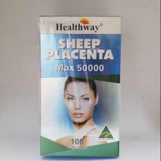 รกแกะ Healthway Sheep Placenta Max 50000 (1กระปุก 100เม็ด)